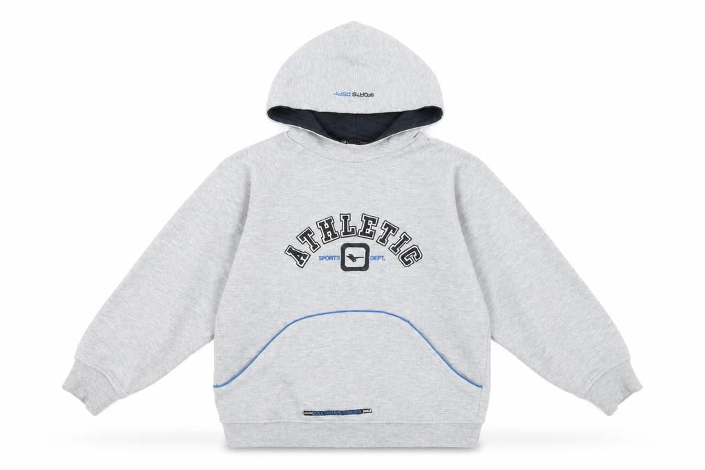 Goula Boys Grey Cotton Pullover Hoodie Size 10-11 Years Pullover - Athletic