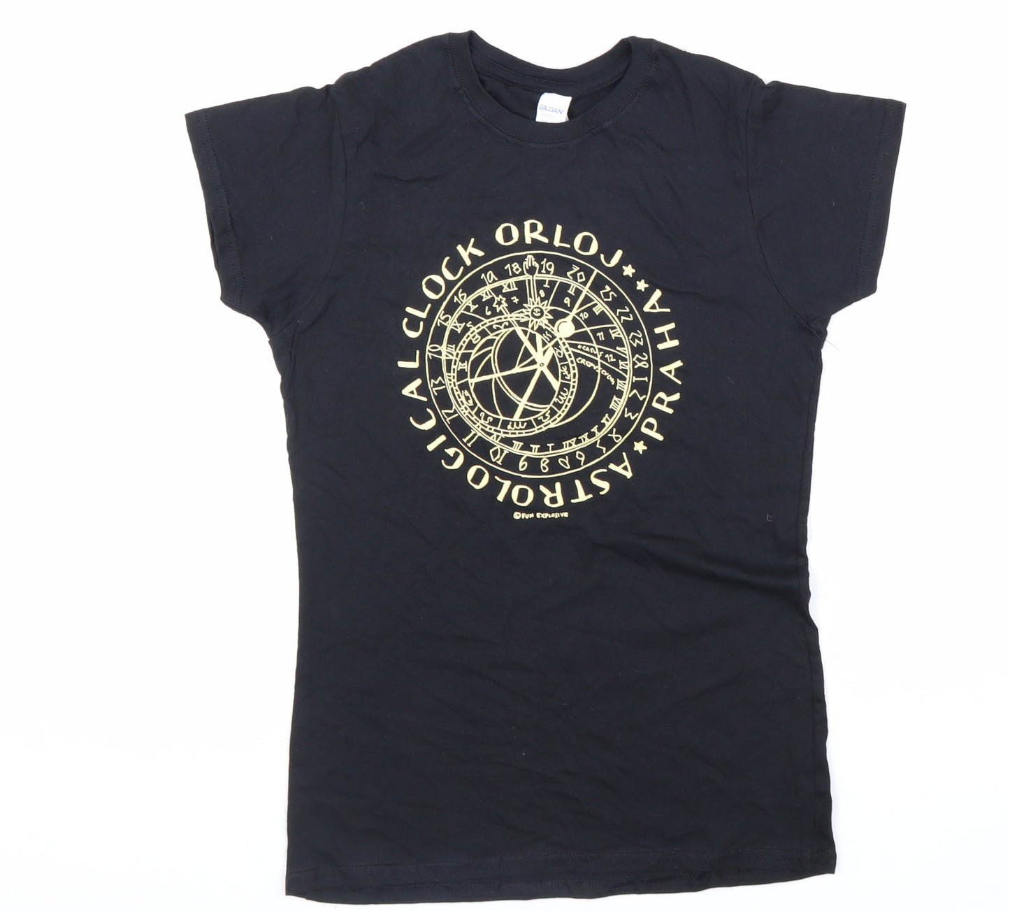 Womens UK Size M Gildan Black Basic T-Shirt