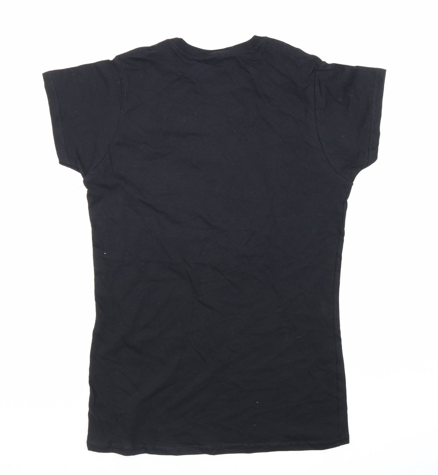 Womens UK Size M Gildan Black Basic T-Shirt