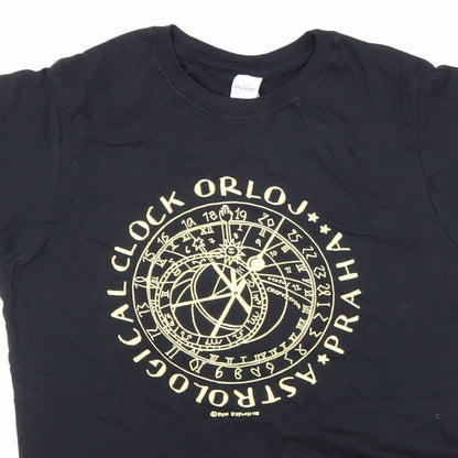 Womens UK Size M Gildan Black Basic T-Shirt