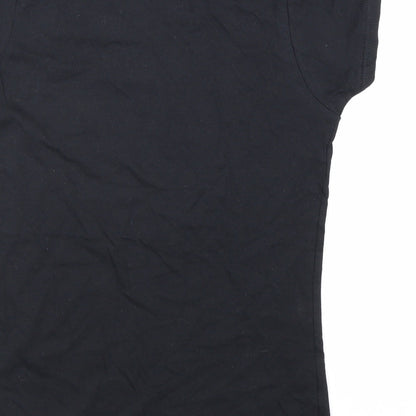 Womens UK Size M Gildan Black Basic T-Shirt