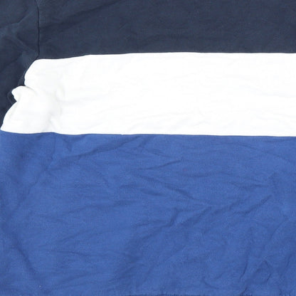 Selected Mens Blue Striped Cotton Pullover Sweatshirt Size M