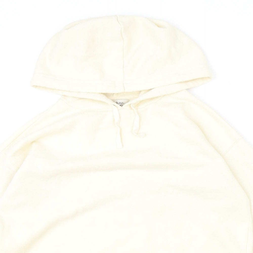 Miss Selfridge Womens Beige Cotton Pullover Hoodie Size S Pullover