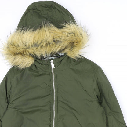 Misguided Womens Green Bomber Jacket Jacket Size 12 Zip