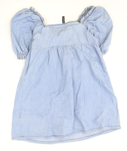 H&M Womens Blue Cotton Mini Size 12 Sweetheart Pullover