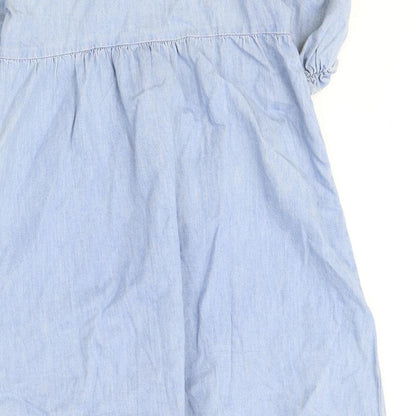 H&M Womens Blue Cotton Mini Size 12 Sweetheart Pullover