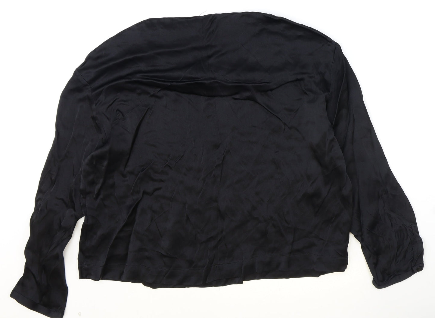 Womens UK Size L Zara Black Basic Blouse