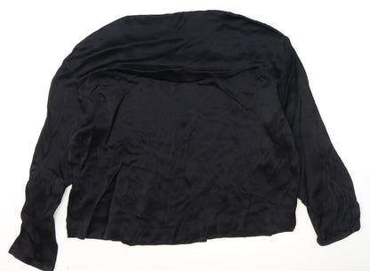 Womens UK Size L Zara Black Basic Blouse