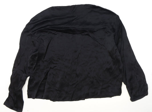 Womens UK Size L Zara Black Basic Blouse