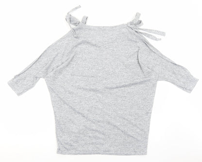 Womens UK Size S Blue Vanilla Grey Basic Blouse