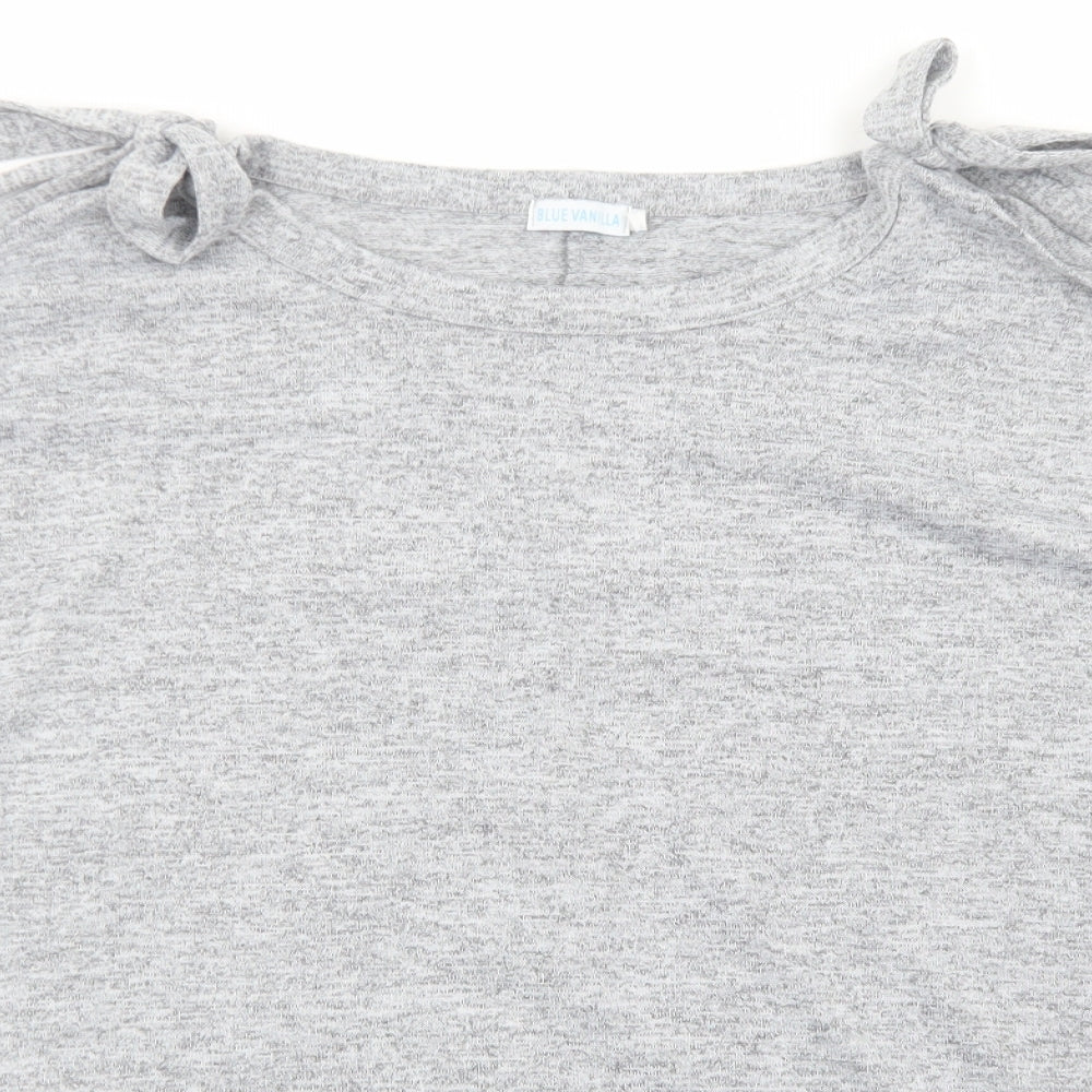 Womens UK Size S Blue Vanilla Grey Basic Blouse