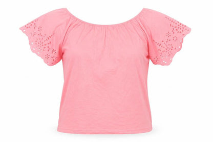 Dunnes Stores Womens Pink Viscose Basic Blouse Size S Round Neck