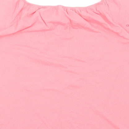 Dunnes Stores Womens Pink Viscose Basic Blouse Size S Round Neck