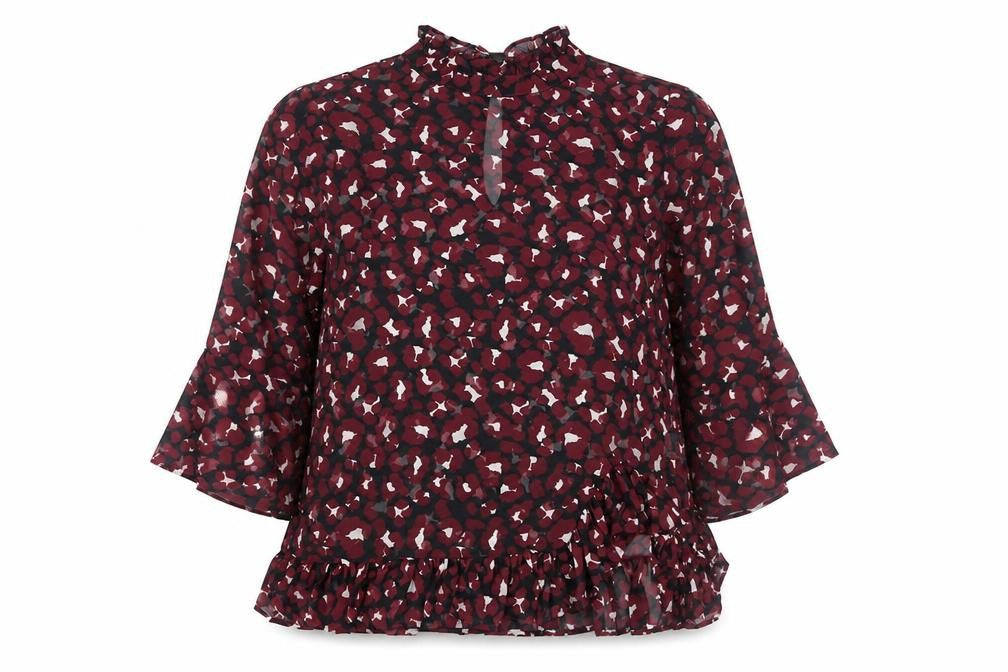 Womens UK Size 12 Papaya Red Basic Blouse