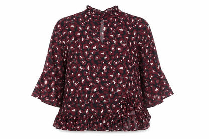 Womens UK Size 12 Papaya Red Basic Blouse