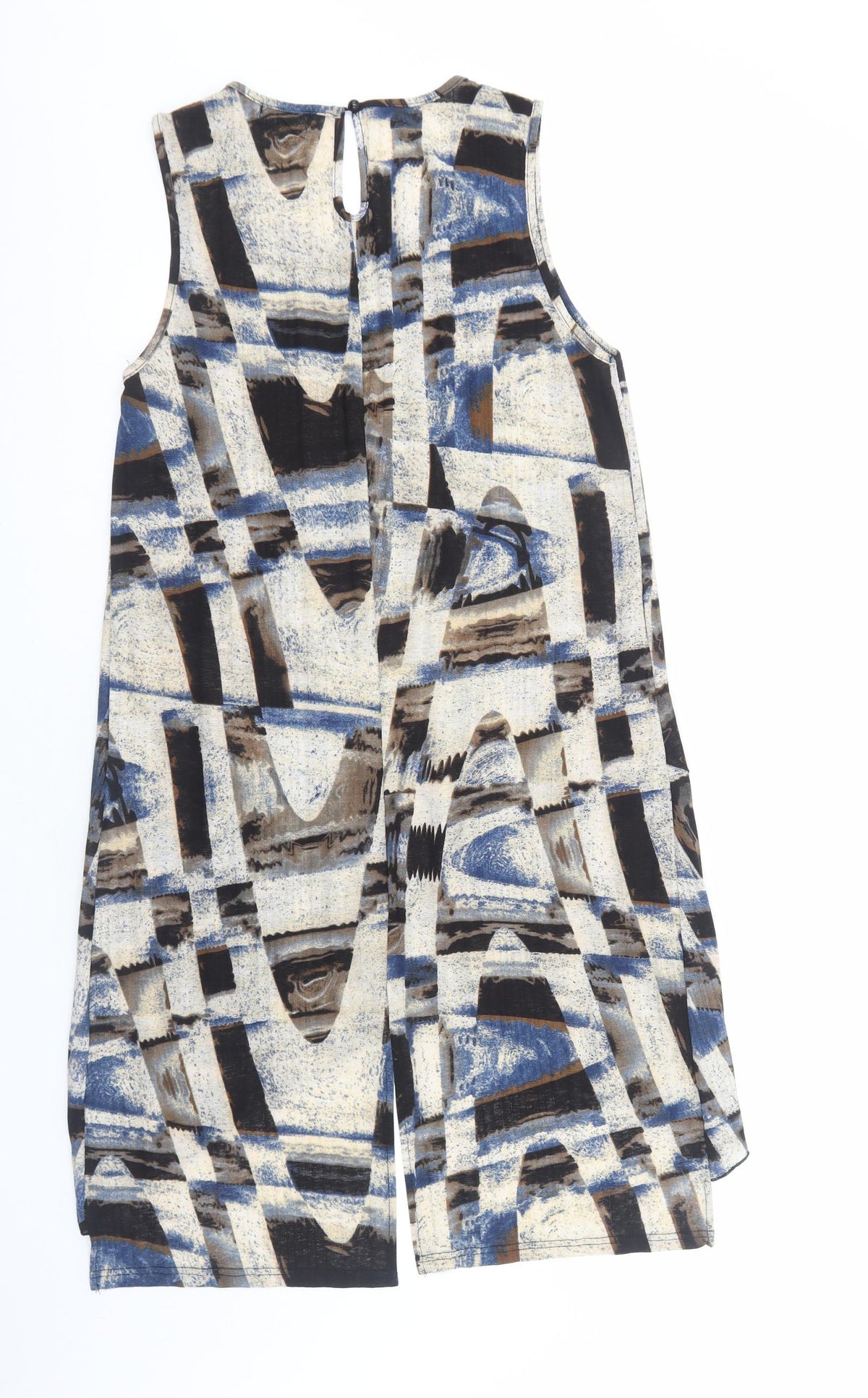 Caroline Morgan Womens Multicoloured Geometric Polyester A-Line Size 12 Scoop Neck Pullover