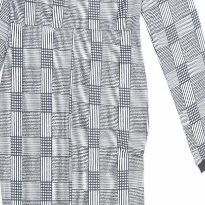 CBR Womens Black Check Polyester Maxi Size M V-Neck Pullover