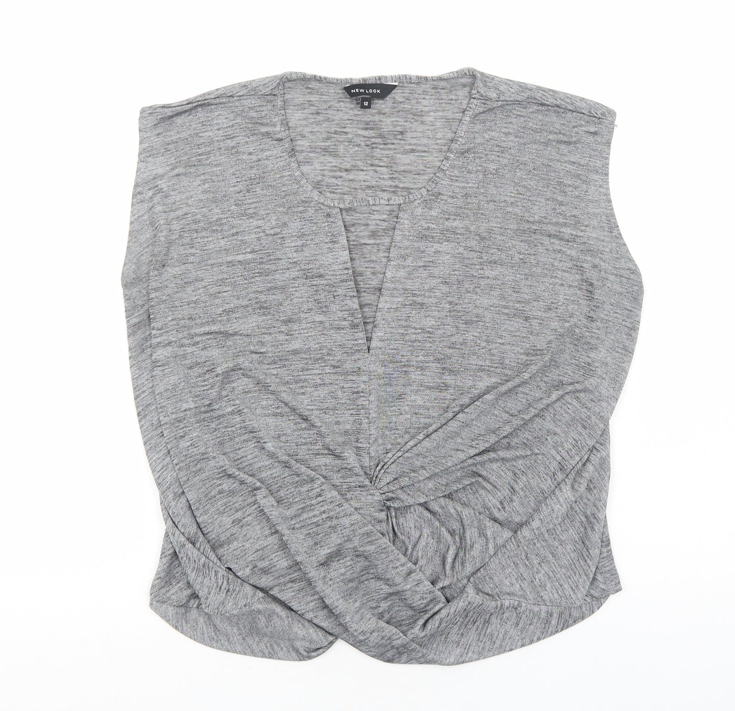 Womens UK Size 12 New Look Grey Basic Blouse