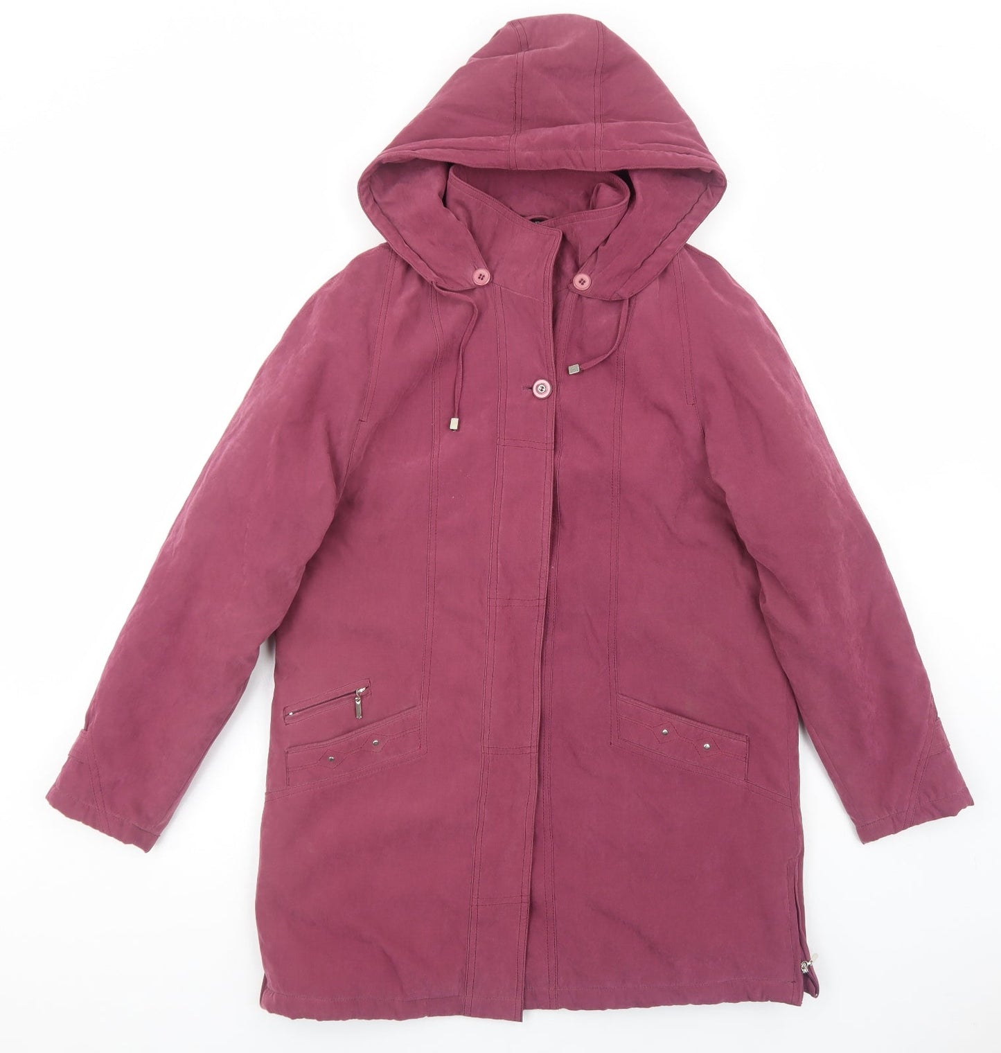 Womens UK Size 10 Eliza Gray Purple Overcoat