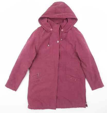 Womens UK Size 10 Eliza Gray Purple Overcoat