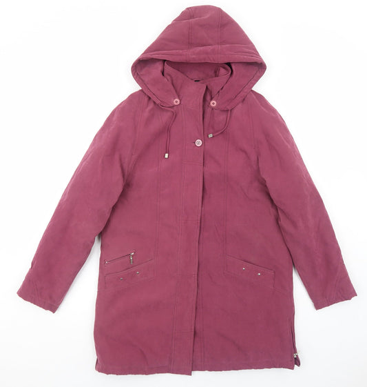 Womens UK Size 10 Eliza Gray Purple Overcoat