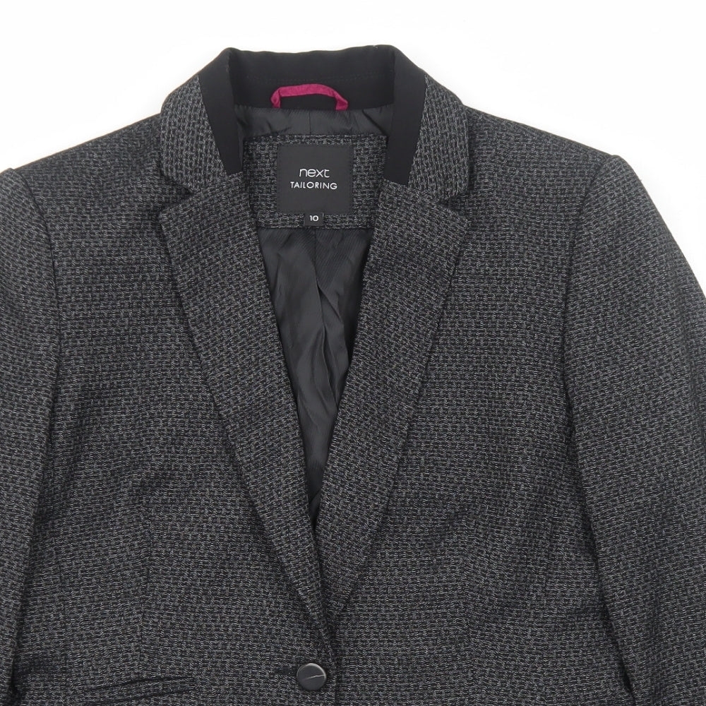 NEXT# Womens Black Polyester Jacket Blazer Size 10