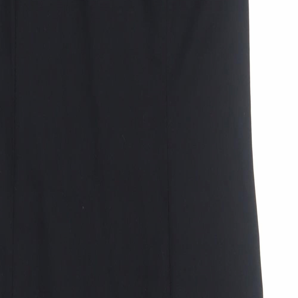 Classic Womens Black Polyester A-Line Size 12 Scoop Neck Zip