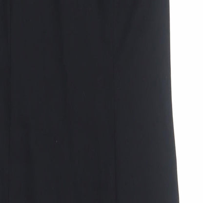 Classic Womens Black Polyester A-Line Size 12 Scoop Neck Zip