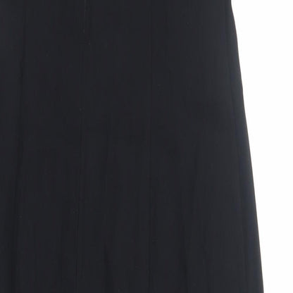Classic Womens Black Polyester A-Line Size 12 Scoop Neck Zip