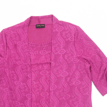 Womens UK Size L Anna Rose Pink Basic Blouse