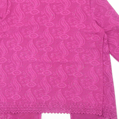 Womens UK Size L Anna Rose Pink Basic Blouse