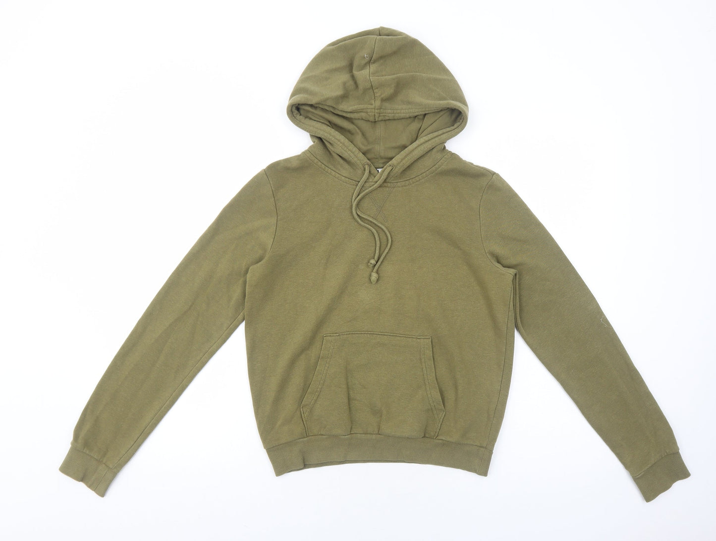 H&M Womens Green Cotton Pullover Hoodie Size XS Pullover