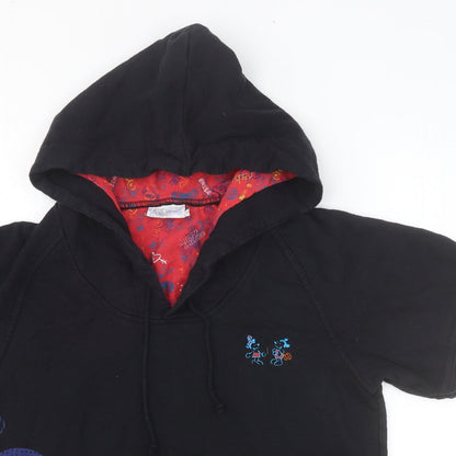 Disney Parks Authentic Boys Black 100% Cotton Pullover Hoodie Size L Pullover - Minnie & Mickey Mouse