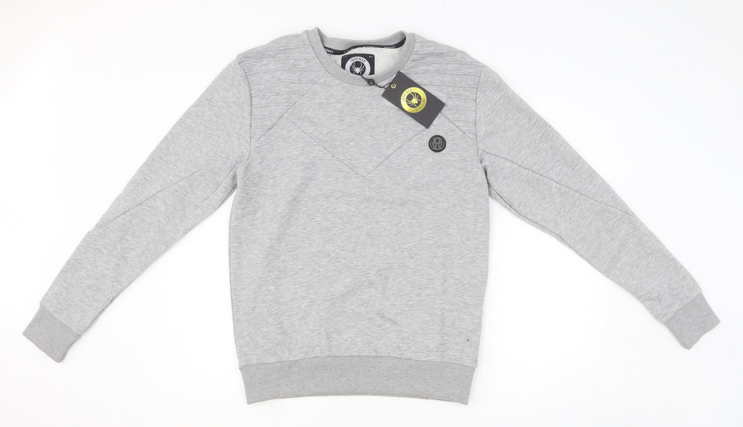 Mens UK Size M Intense Grey Pullover Sweatshirt