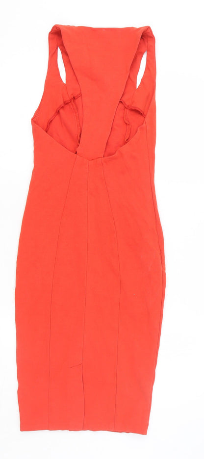 ASOS Womens Red Viscose A-Line Size 10 Round Neck Pullover