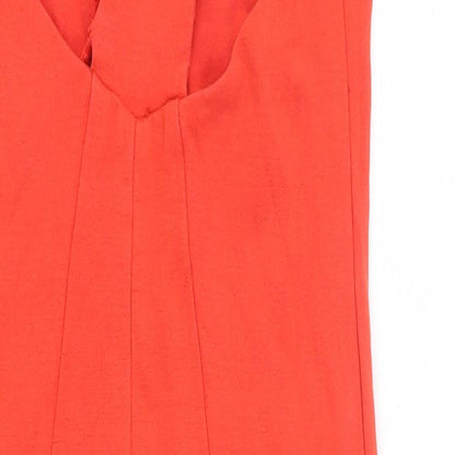 ASOS Womens Red Viscose A-Line Size 10 Round Neck Pullover