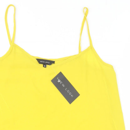 Womens UK Size 10 New Look Yellow Camisole Tank