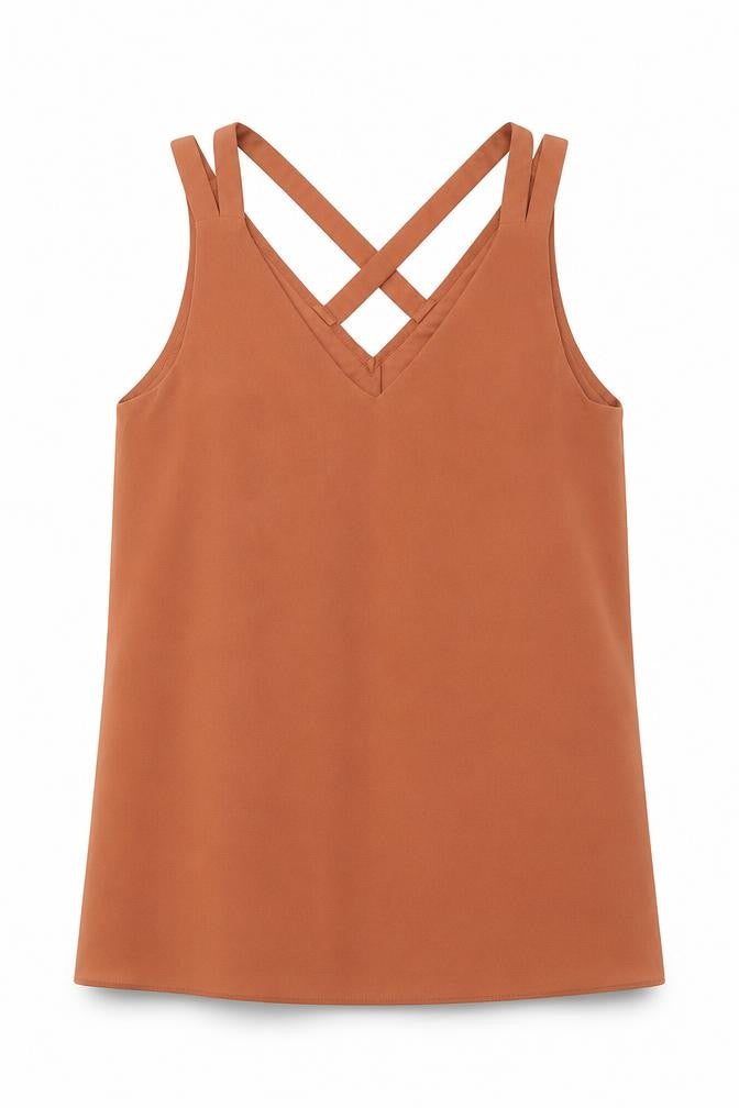 Womens UK Size 8 River Island Orange Basic Tank