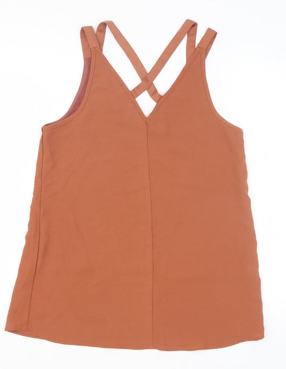 Womens UK Size 8 River Island Orange Basic Tank