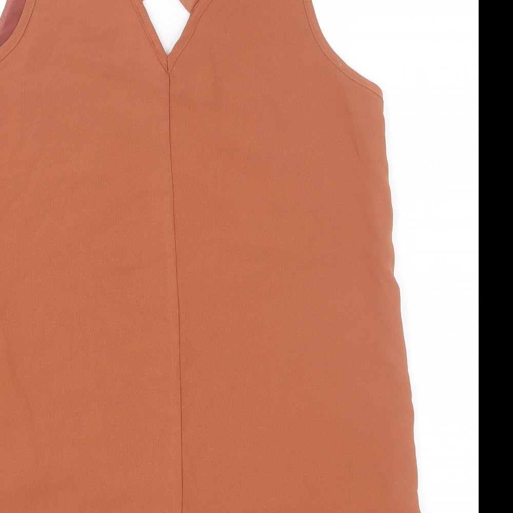 Womens UK Size 8 River Island Orange Basic Tank