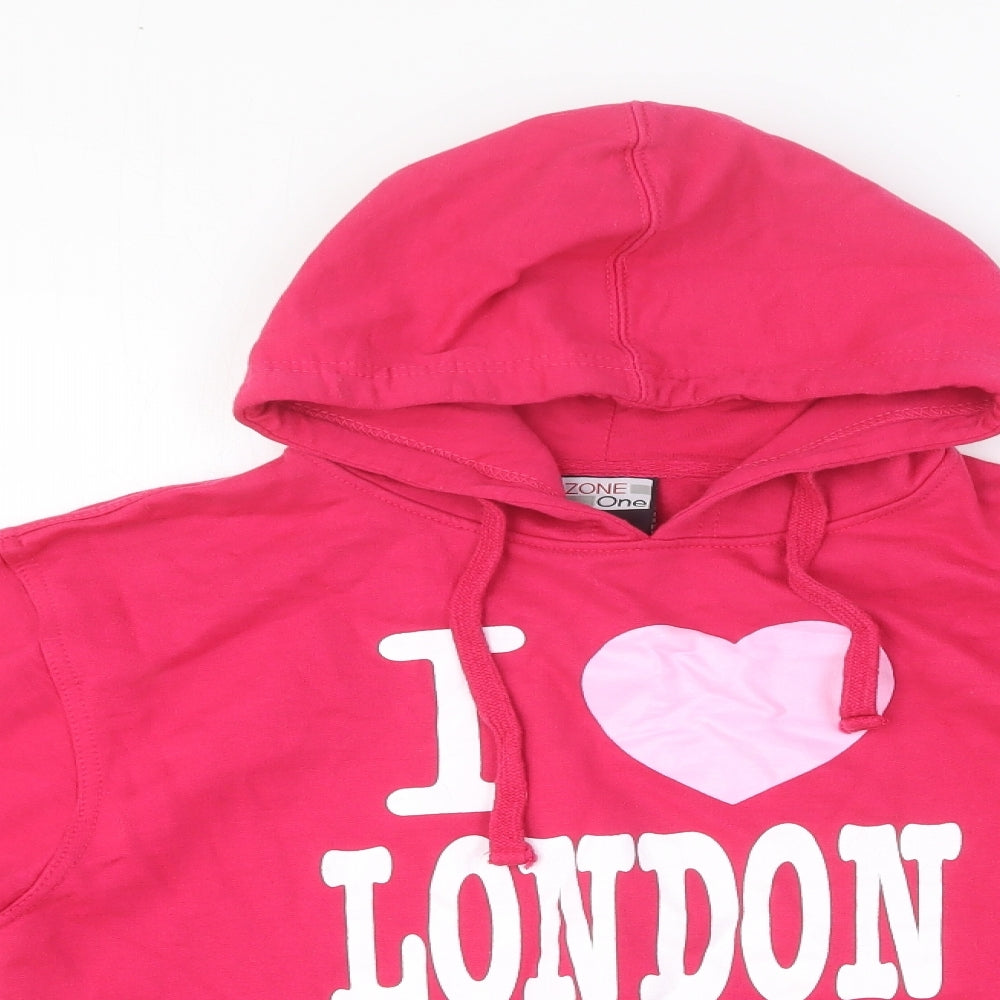 Preworn Womens Purple Cotton Pullover Hoodie Size S Pullover - I Love London