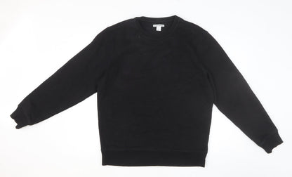 Amazon Womens Black Cotton Pullover Sweatshirt Size M Pullover