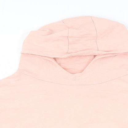 NEXT Girls Pink Colourblock Cotton Pullover Hoodie Size 10 Years Pullover