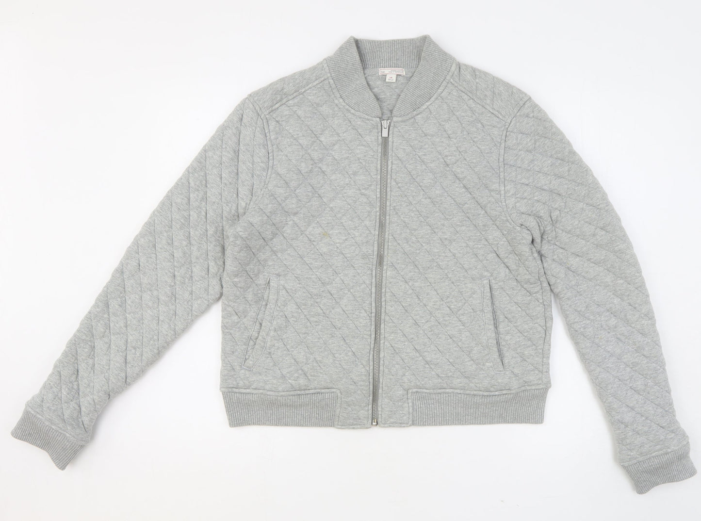 Gap Womens Grey Cotton Full Zip Sweatshirt Size L Zip