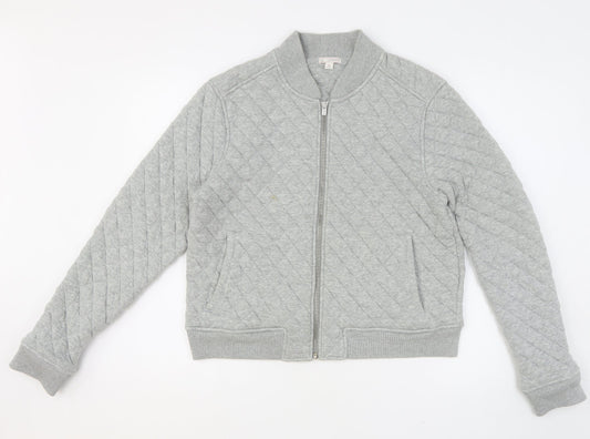 Gap Womens Grey Cotton Full Zip Sweatshirt Size L Zip