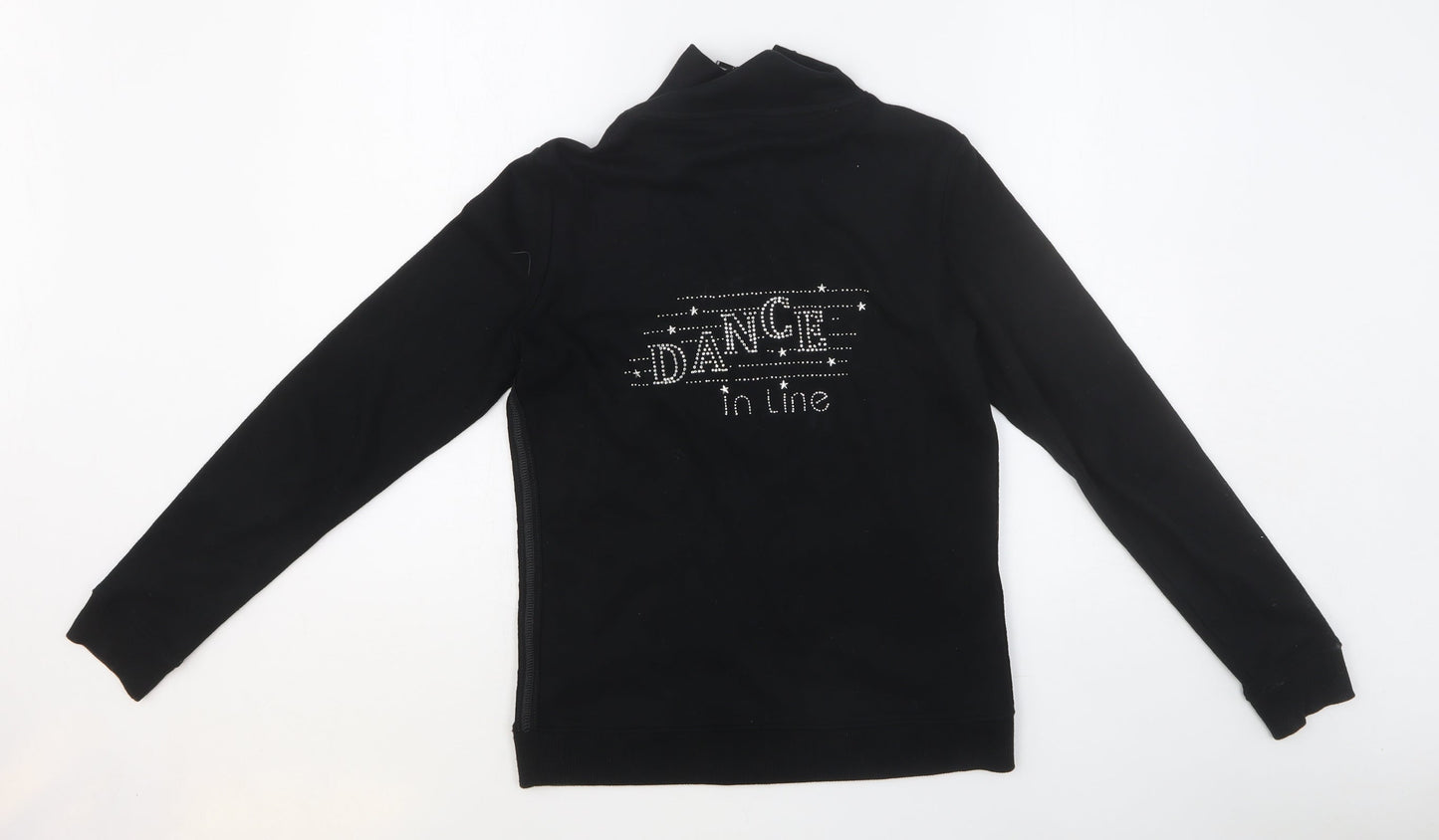 F&F Womens Black Cotton Full Zip Sweatshirt Size 10 Zip - Dance in Line