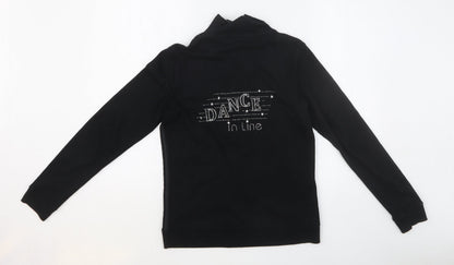 F&F Womens Black Cotton Full Zip Sweatshirt Size 10 Zip - Dance in Line
