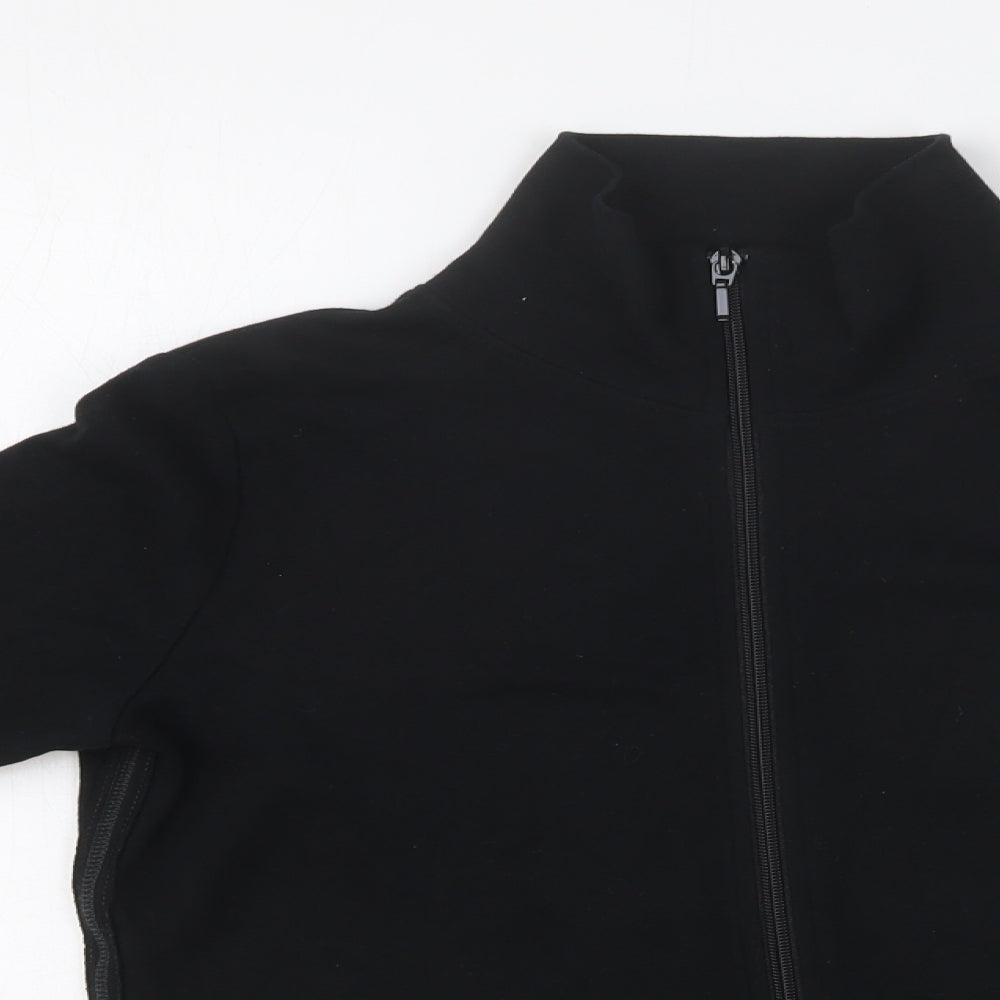 F&F Womens Black Cotton Full Zip Sweatshirt Size 10 Zip - Dance in Line