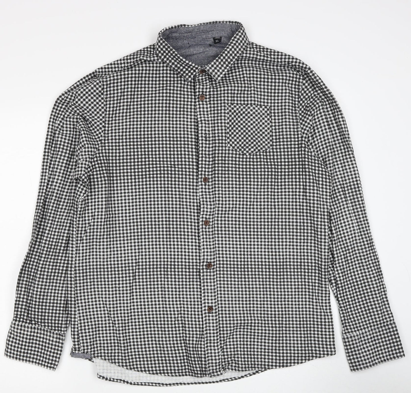 Mens UK Size XL Brave Soul Black  Button-Up Long Sleeve Casual Shirt