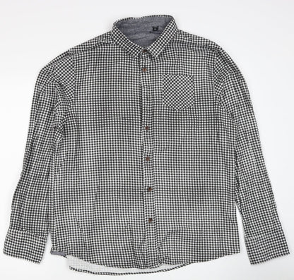 Mens UK Size XL Brave Soul Black  Button-Up Long Sleeve Casual Shirt